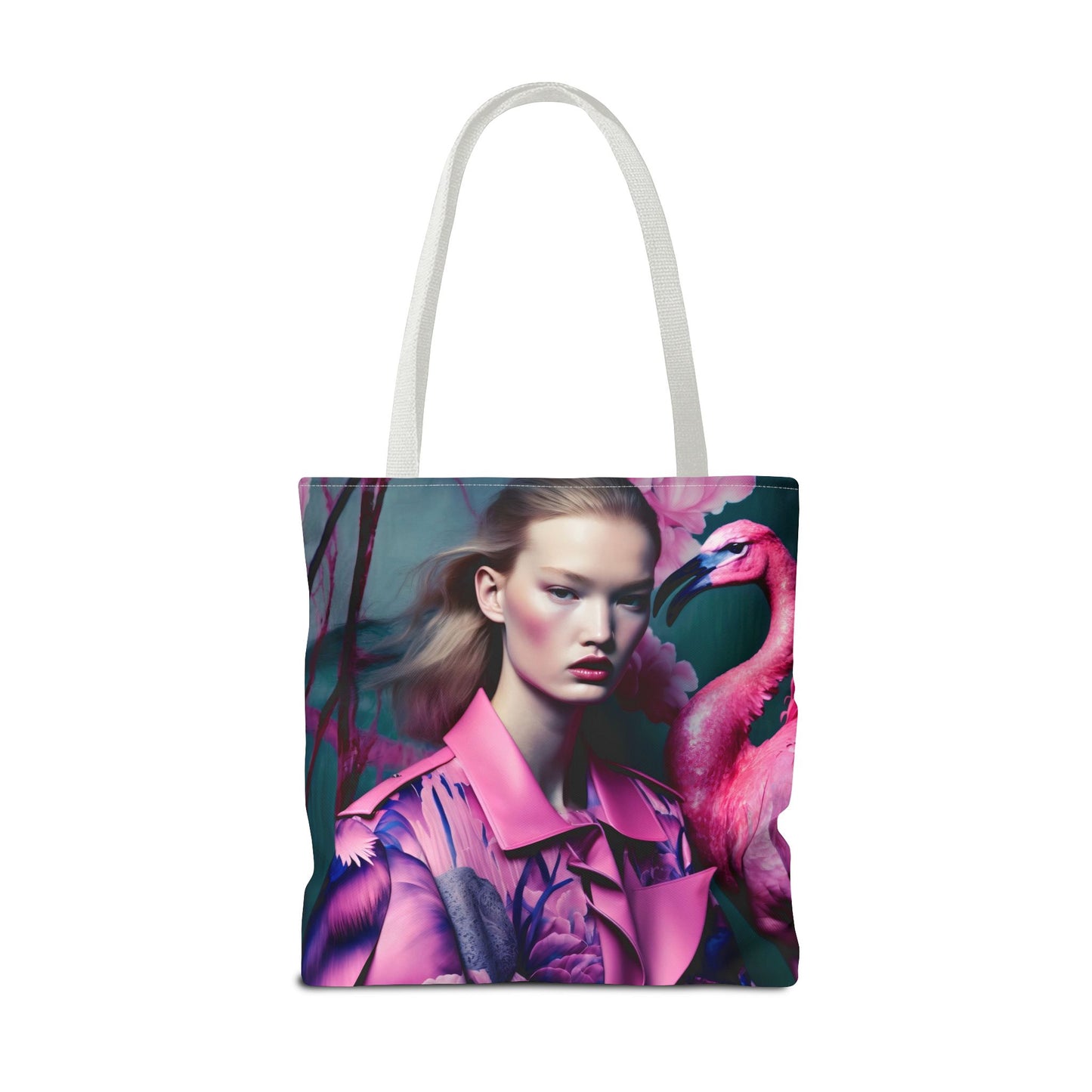 Flamingo Elegance - Custom Tote Bag with Bold Artistic Print