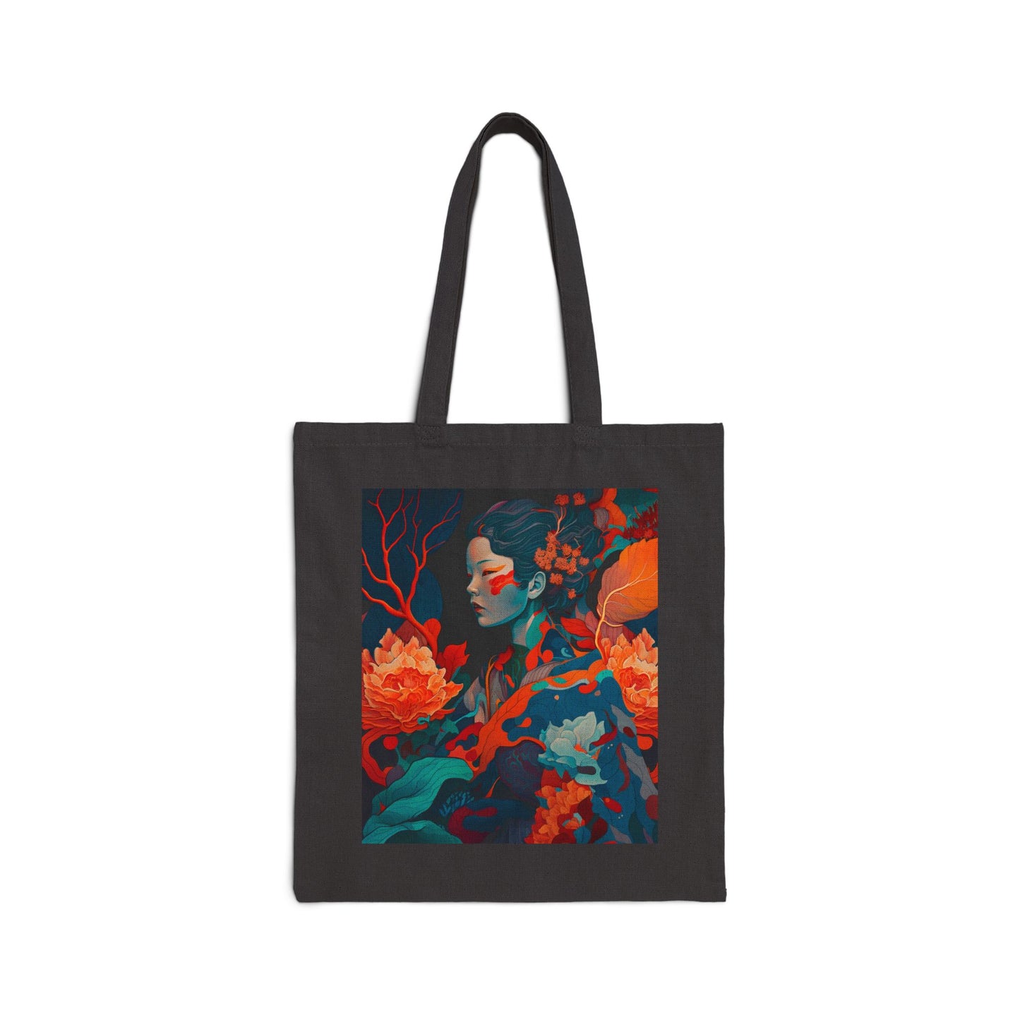 Floral Muse - Artful Cotton Canvas Tote Bag