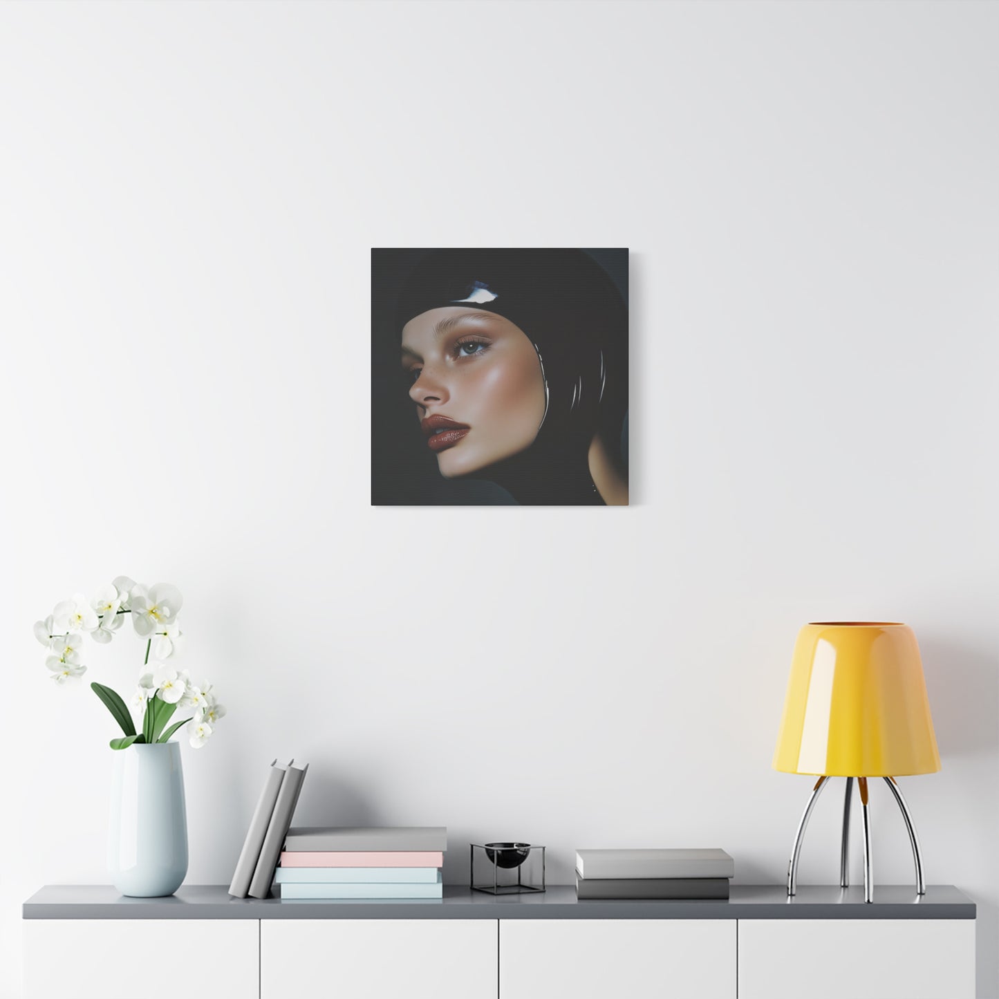 Noir Allure - Edgy Latex Portrait Matte Canvas