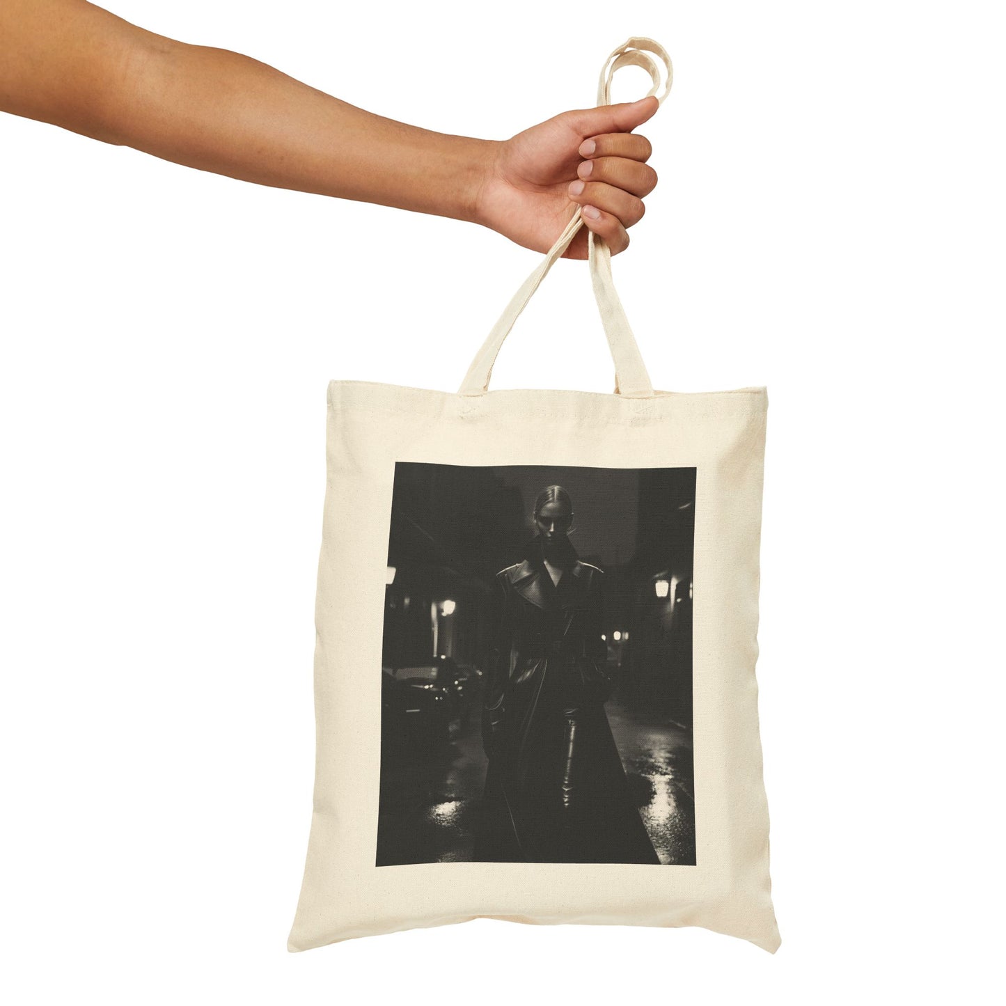 Noir Streets – Edgy Black-and-White Photography Tote Bag