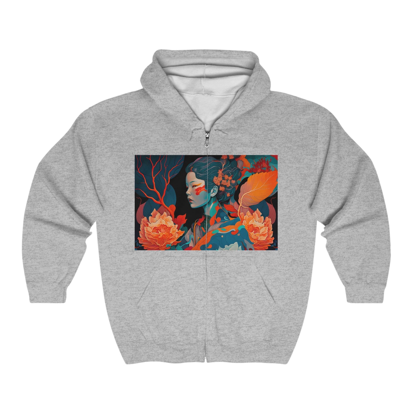 Zen Blossoms - Unisex Heavy Blend™ Full Zip Hooded Sweatshirt