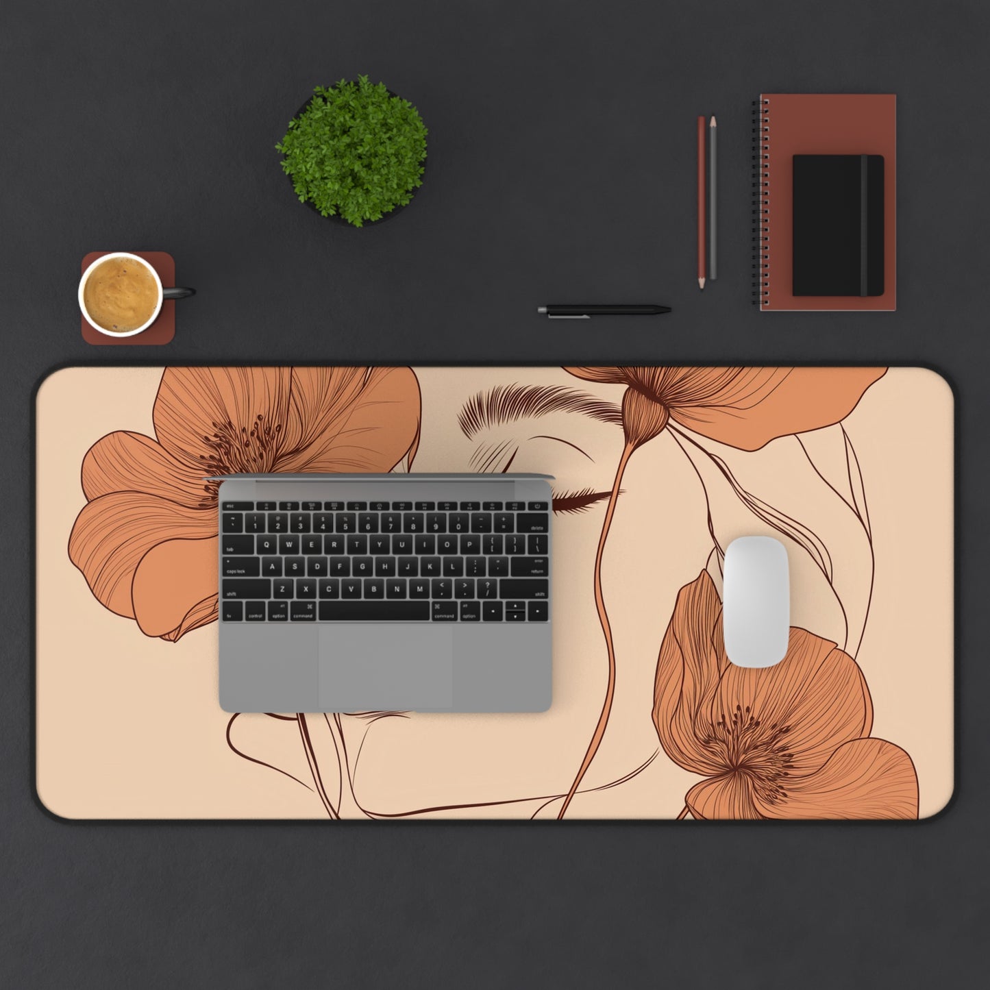 Blooming Portrait Desk Mat