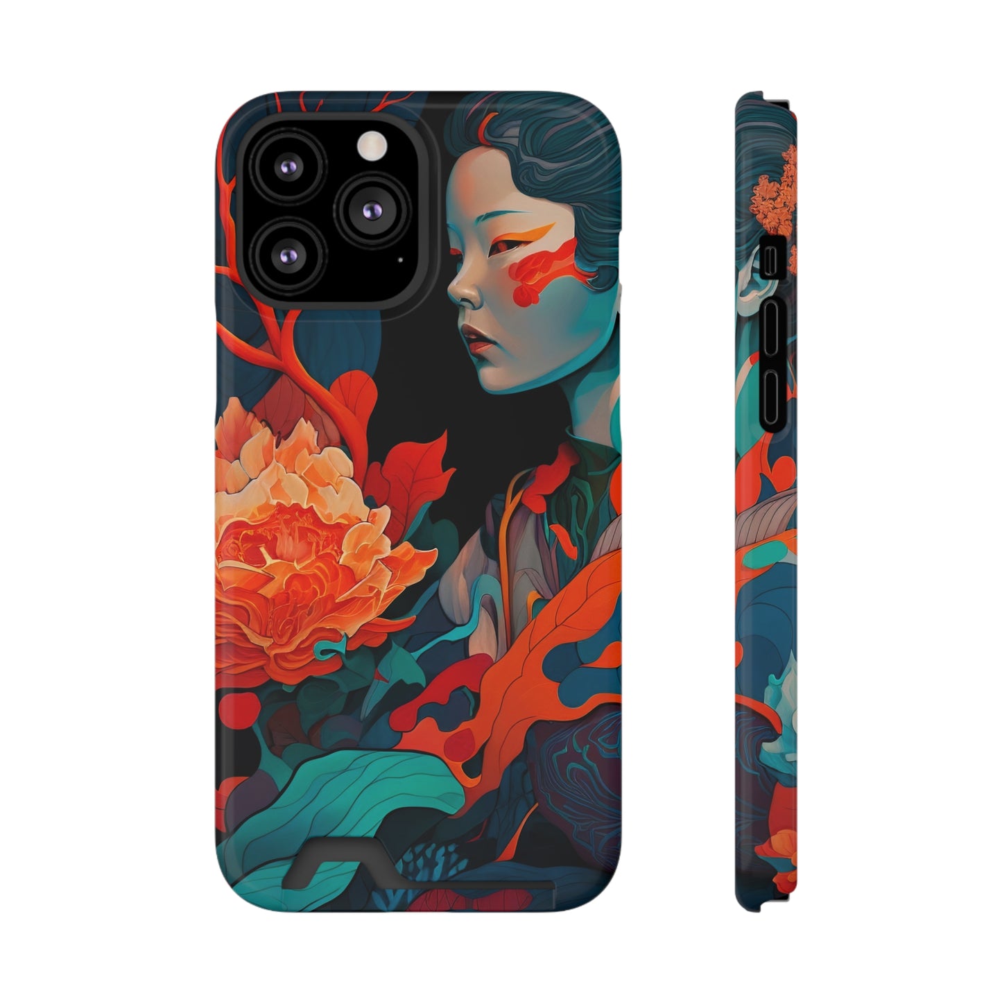 Serenity Shield - Artistic Phone Case with Card Holder