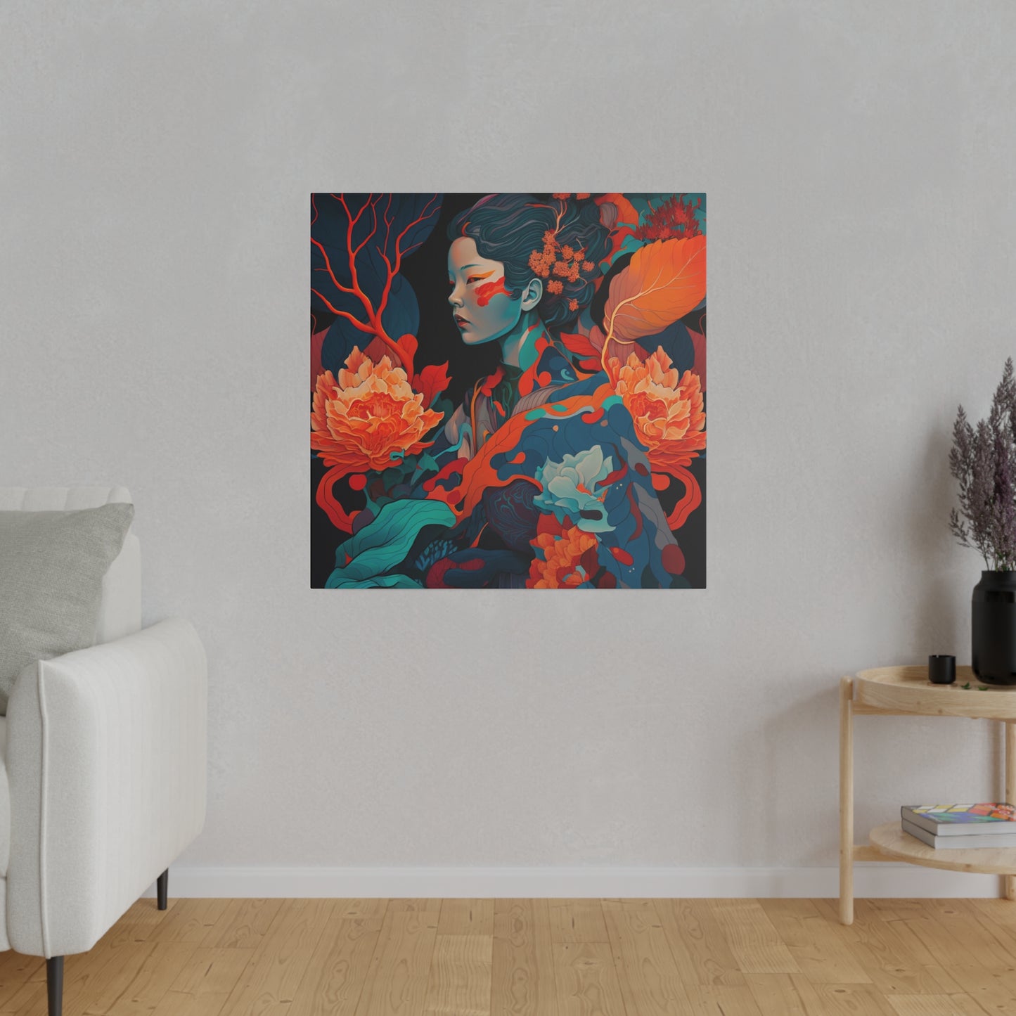 Whispers of Nature - Matte Canvas Art - Ethereal Portrait in Vibrant Hues on Stretched 0.75” Frame