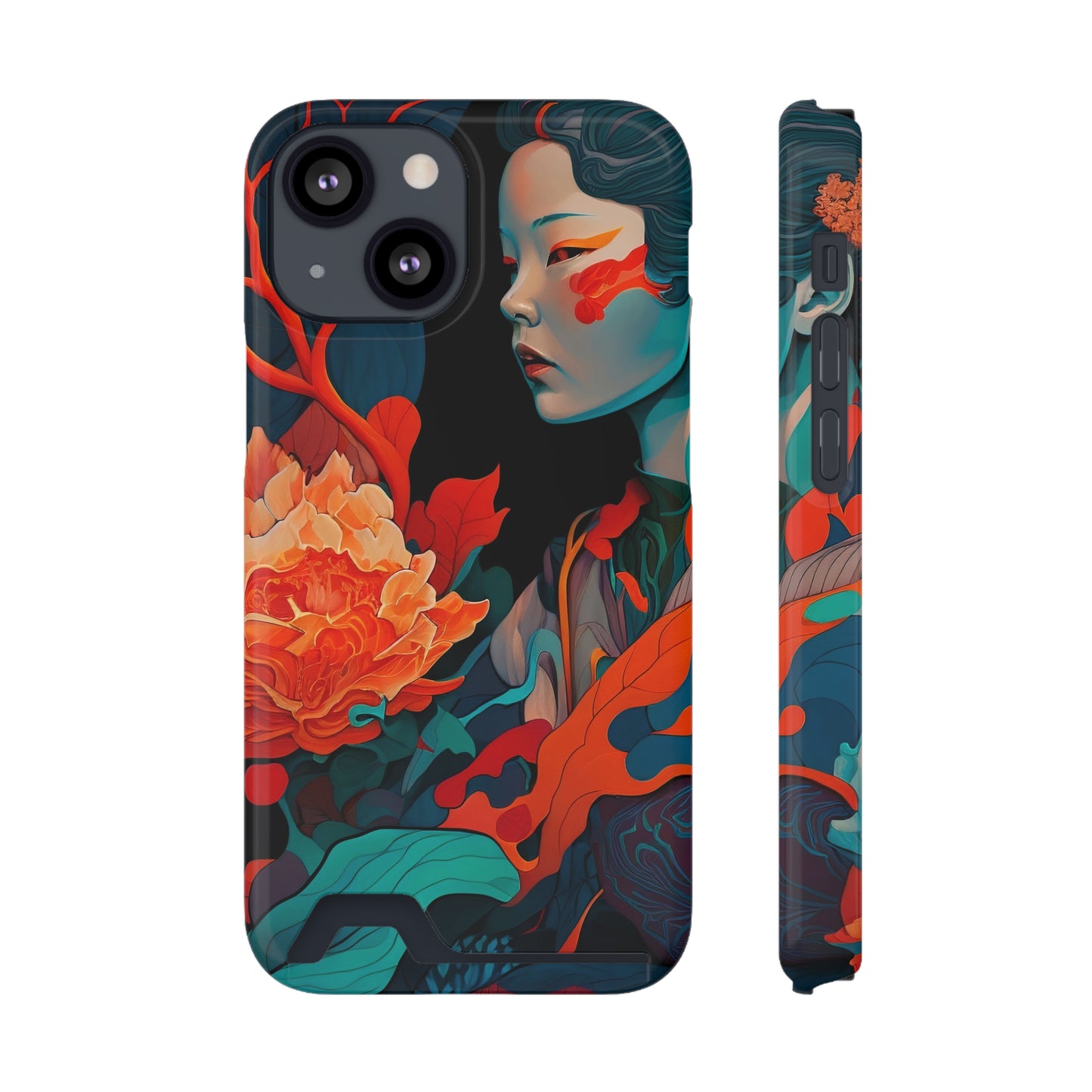 Serenity Shield - Artistic Phone Case with Card Holder