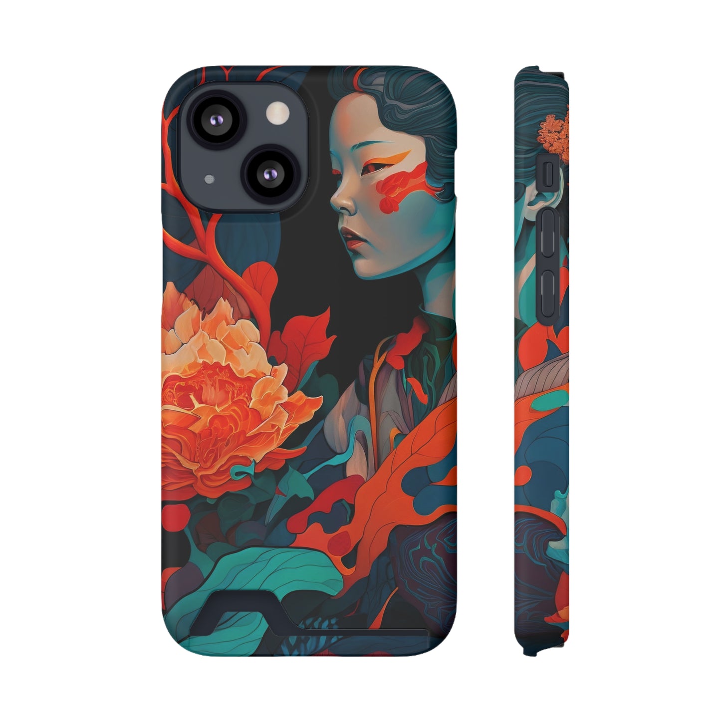 Serenity Shield - Artistic Phone Case with Card Holder