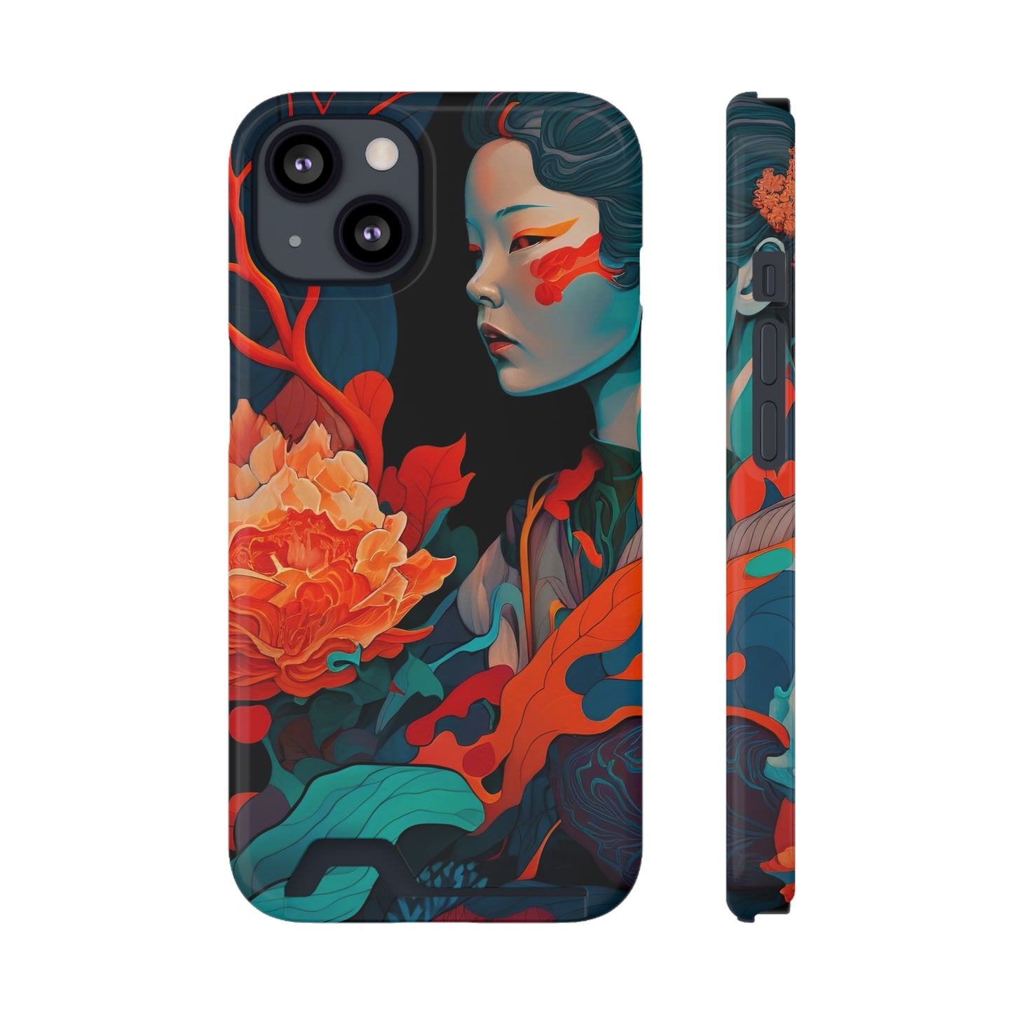 Serenity Shield - Artistic Phone Case with Card Holder